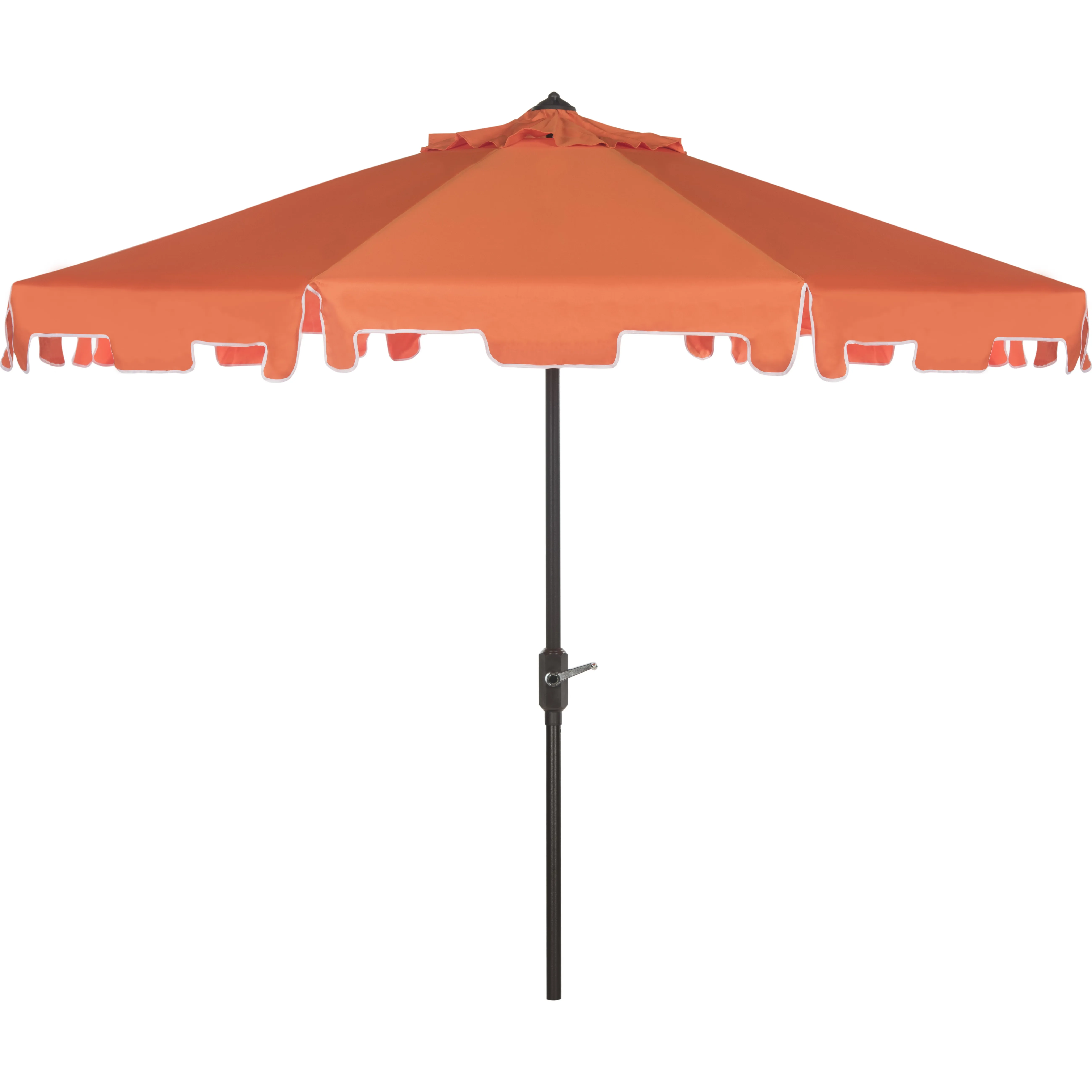 Safavieh UV-Resistant Zimmerman 9' Crank Push-Button Tilt Umbrella, Orange