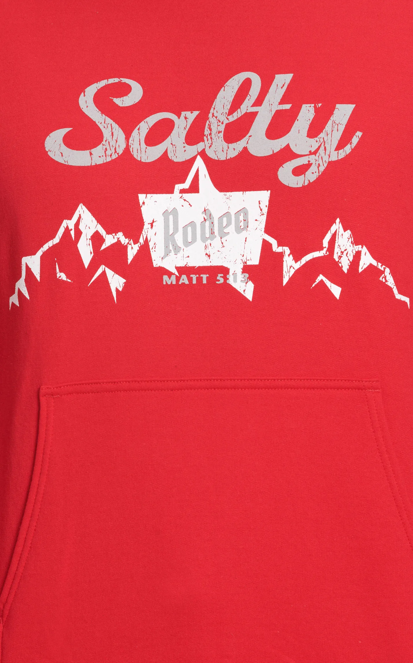 Salty Rodeo Men's Red Fire & Ice Mountain Logo Graphic Hoodie