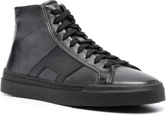 Santoni Gong high-top leather sneakers Black