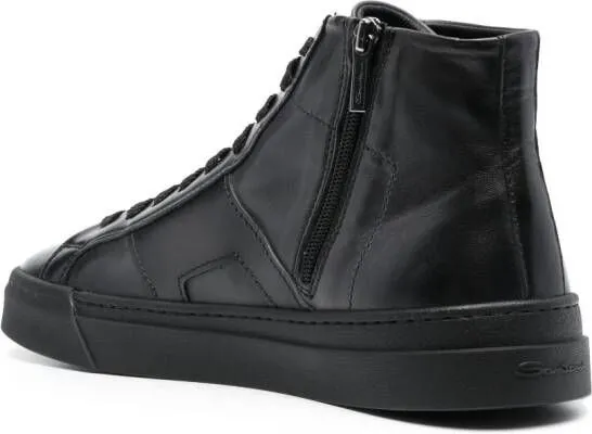 Santoni Gong high-top leather sneakers Black