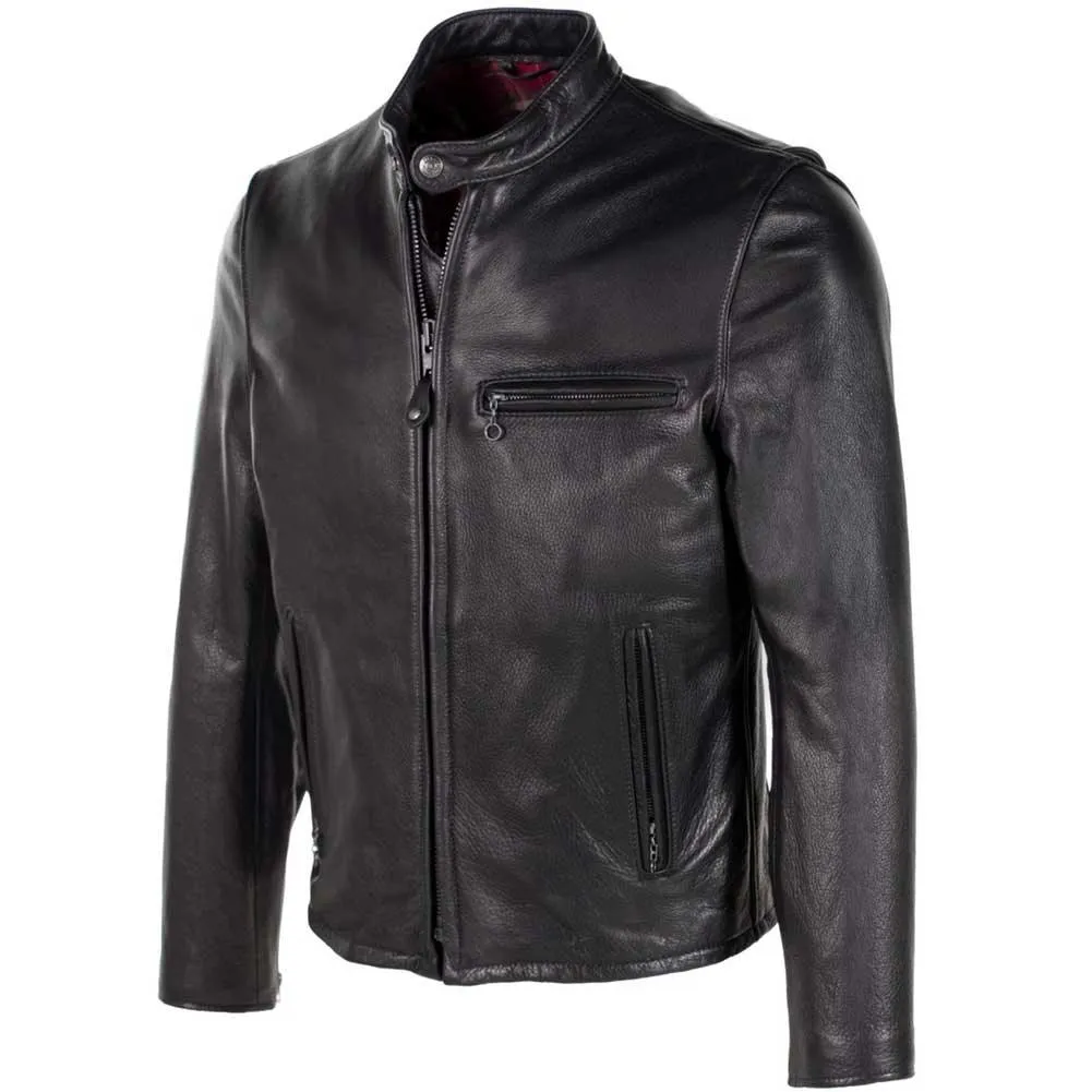 Schott NYC Mens 530 Waxed Cowhide Cafe Racer Jacket