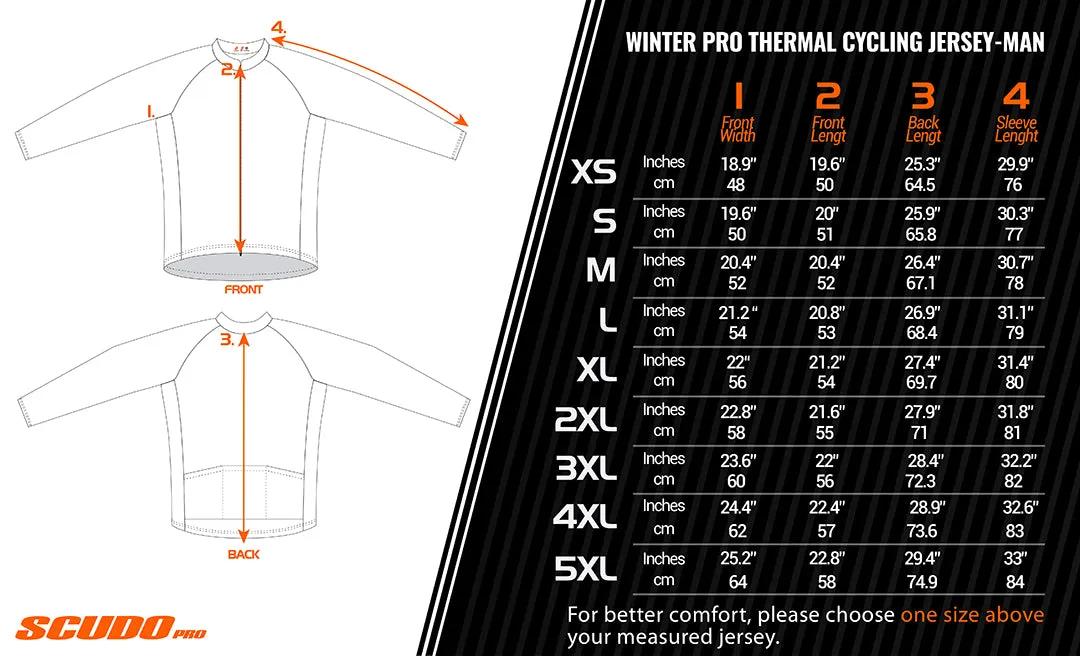 ScudoPro Pro Thermal Long Sleeve Cycling Jersey Country CODE Bermuda Black | Men and Women