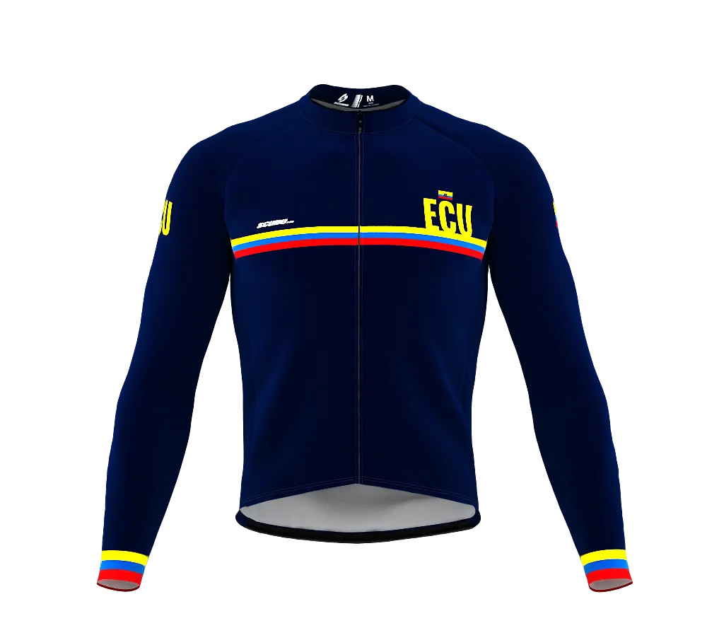 ScudoPro Pro Thermal Long Sleeve Cycling Jersey Country CODE Ecuador Blue | Men and Women