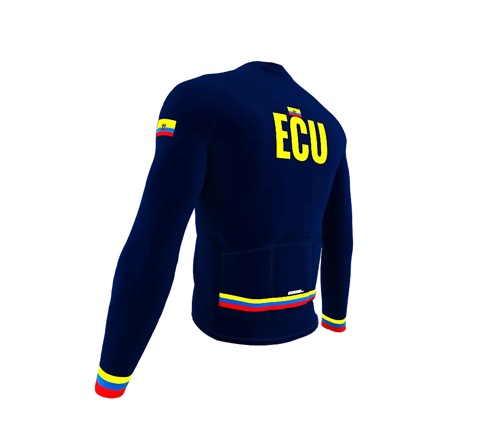 ScudoPro Pro Thermal Long Sleeve Cycling Jersey Country CODE Ecuador Blue | Men and Women