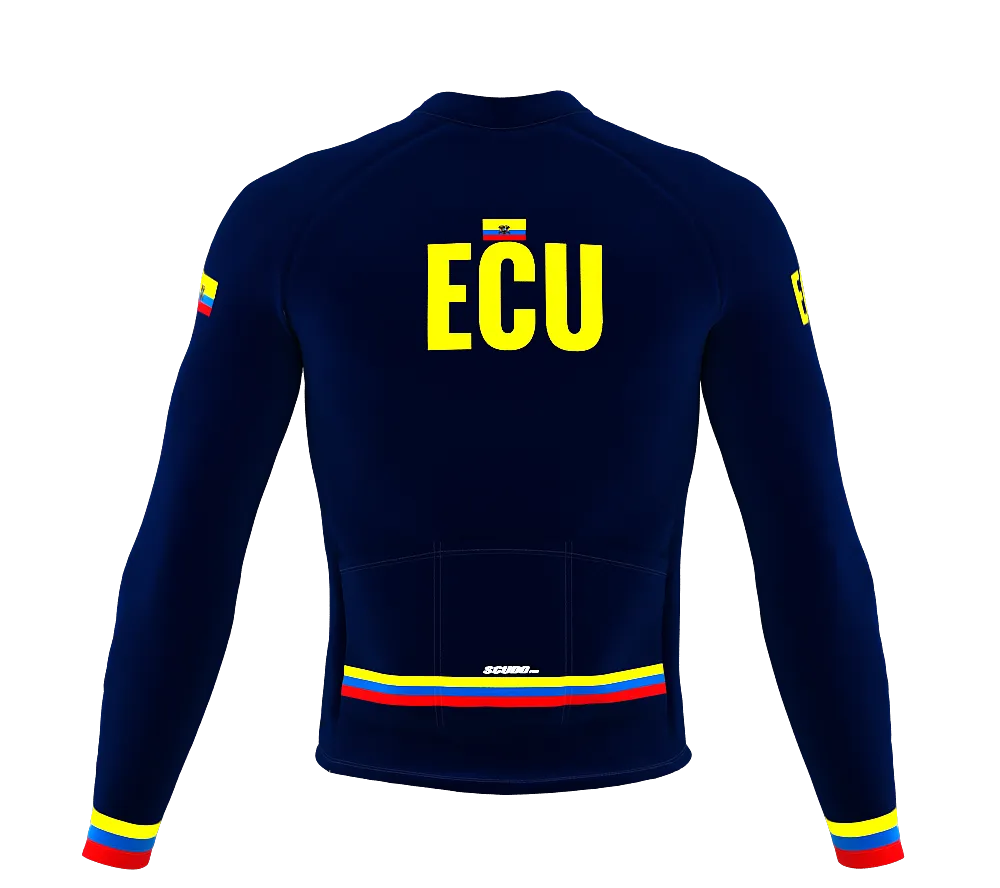 ScudoPro Pro Thermal Long Sleeve Cycling Jersey Country CODE Ecuador Blue | Men and Women