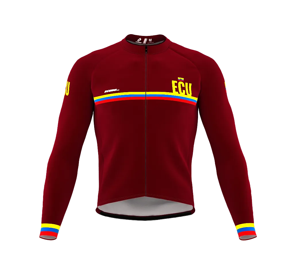 ScudoPro Pro Thermal Long Sleeve Cycling Jersey Country CODE Ecuador Vine | Men and Women