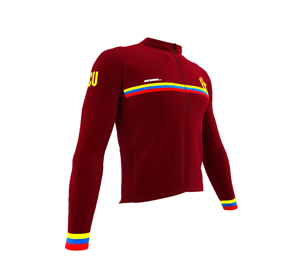 ScudoPro Pro Thermal Long Sleeve Cycling Jersey Country CODE Ecuador Vine | Men and Women