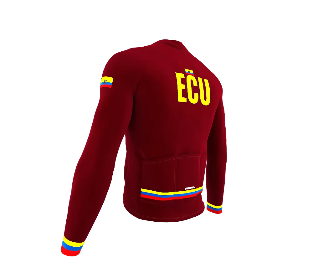 ScudoPro Pro Thermal Long Sleeve Cycling Jersey Country CODE Ecuador Vine | Men and Women