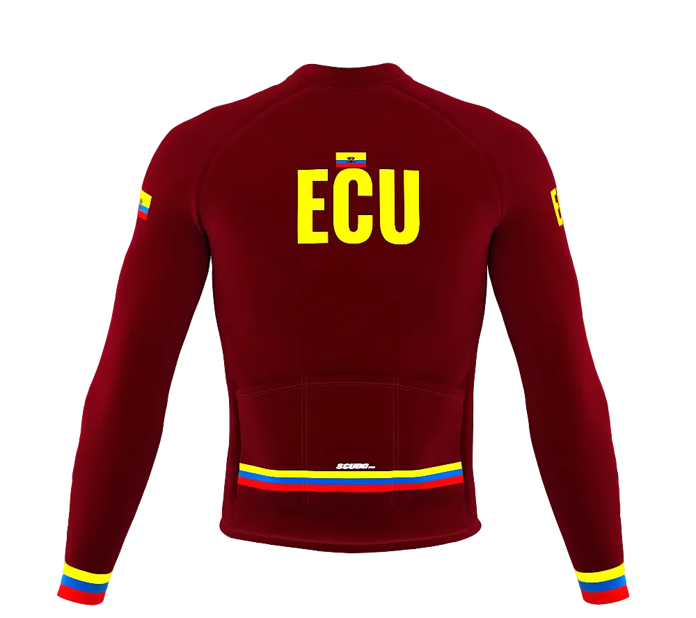 ScudoPro Pro Thermal Long Sleeve Cycling Jersey Country CODE Ecuador Vine | Men and Women