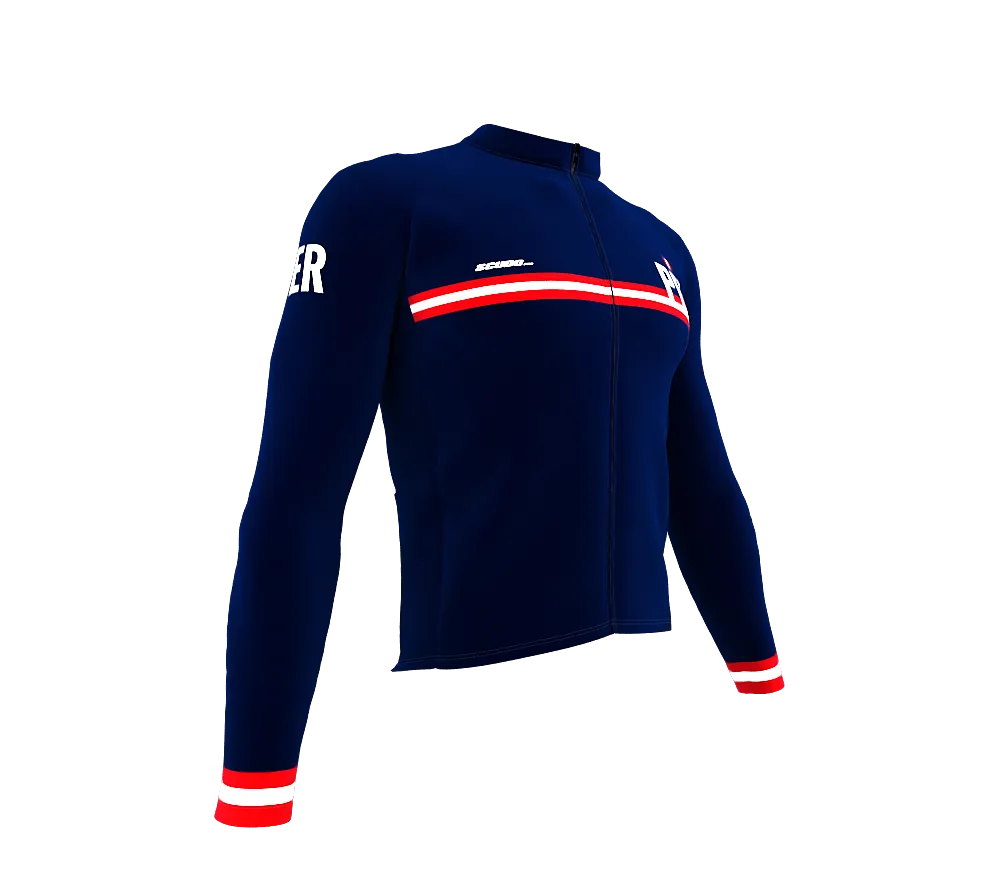 ScudoPro Pro Thermal Long Sleeve Cycling Jersey Country CODE Peru Blue | Men and Women