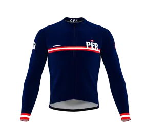 ScudoPro Pro Thermal Long Sleeve Cycling Jersey Country CODE Peru Blue | Men and Women