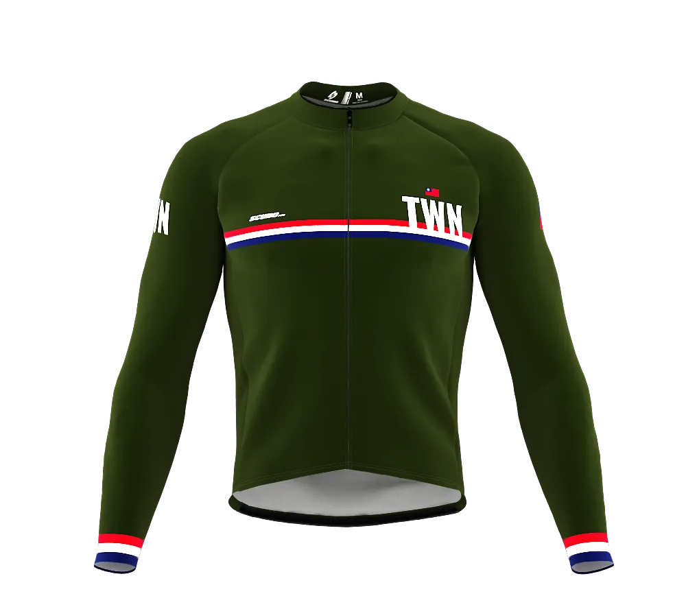 ScudoPro Pro Thermal Long Sleeve Cycling Jersey Country CODE Taiwan Green | Men and Women