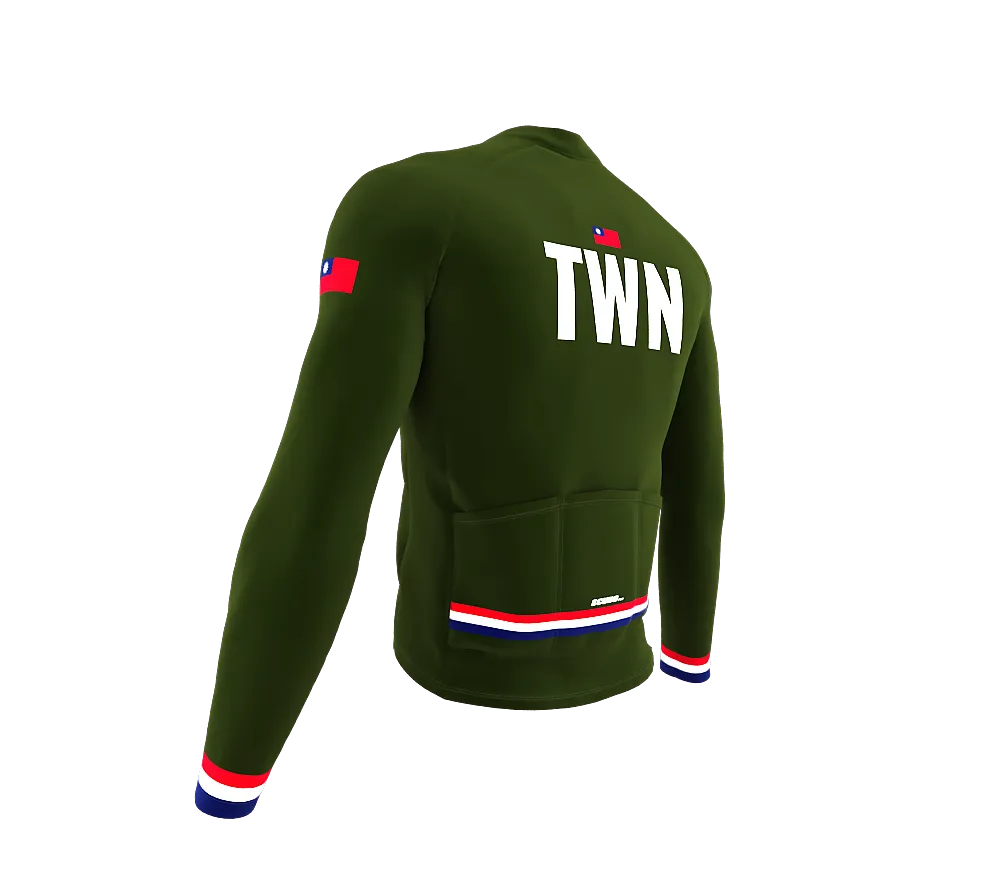 ScudoPro Pro Thermal Long Sleeve Cycling Jersey Country CODE Taiwan Green | Men and Women