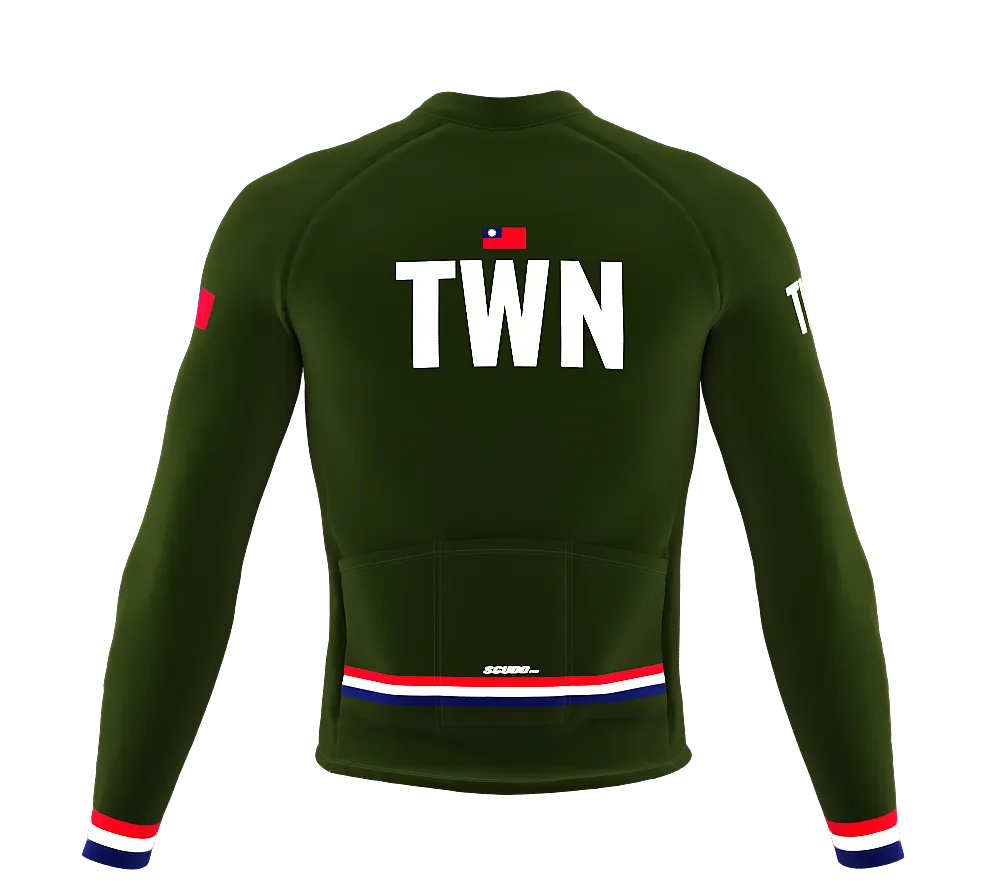 ScudoPro Pro Thermal Long Sleeve Cycling Jersey Country CODE Taiwan Green | Men and Women