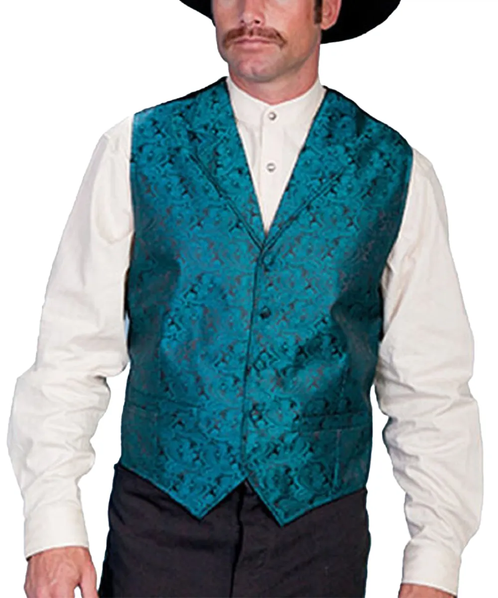 Scully Men's Teal Paisley Vest