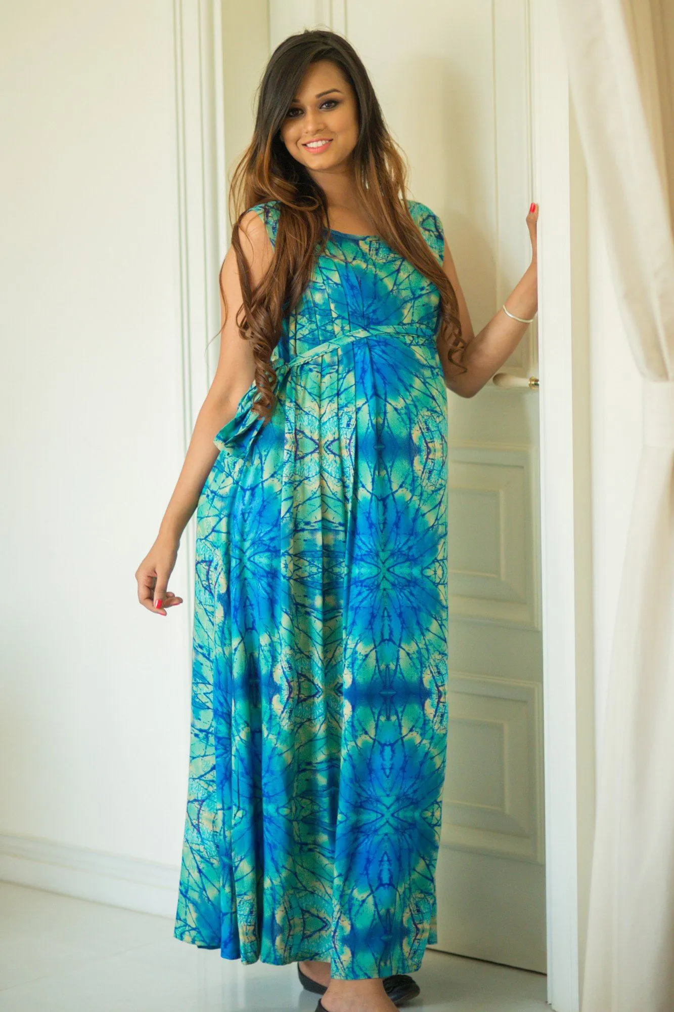 Sea Breeze Baltic Maternity Maxi Dress