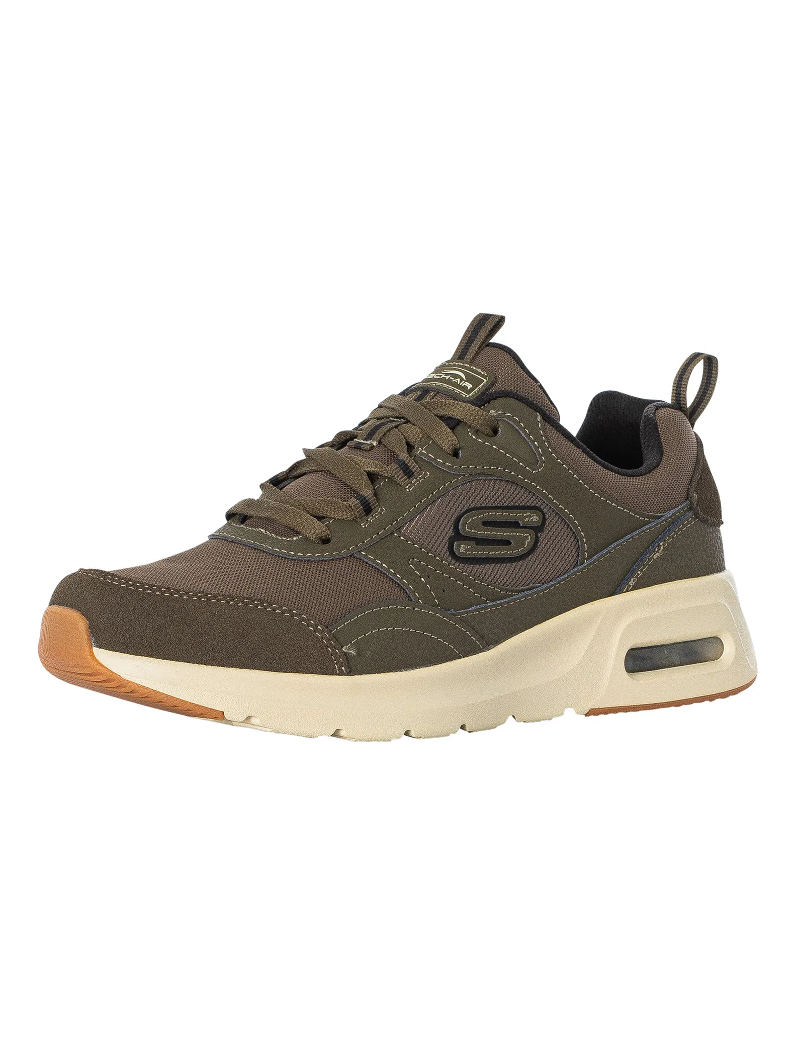 Skechers Skech-Air Court Homegrown Leather Trainers - Olive