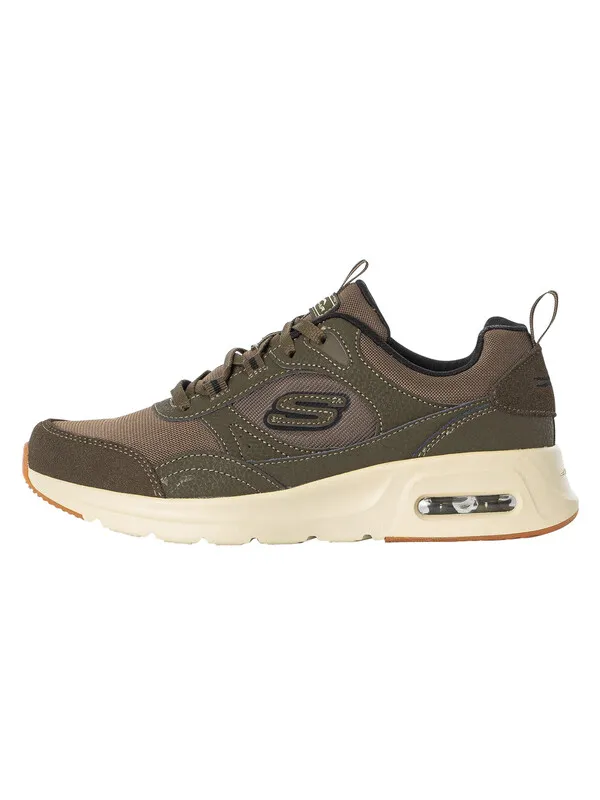 Skechers Skech-Air Court Homegrown Leather Trainers - Olive