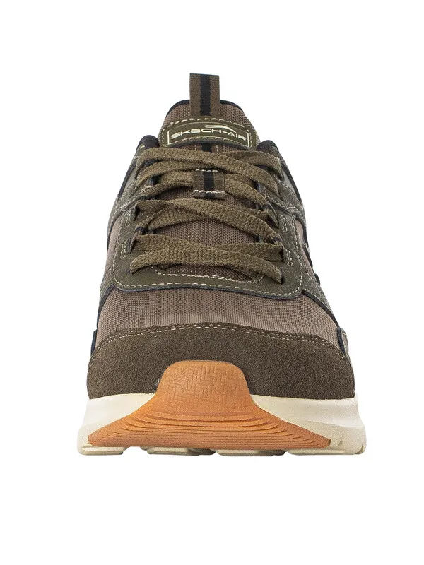 Skechers Skech-Air Court Homegrown Leather Trainers - Olive