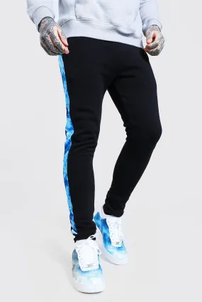 Skinny Fit Tie Dye Panel Joggers