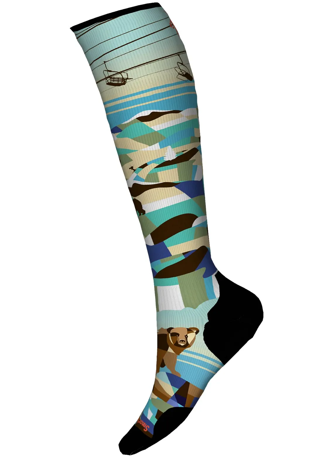 Smartwool Men's Ski Targeted Cushion Bear Country Print OTC Socks