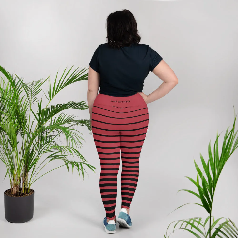 South Central Girl Red and Black Plus Size Leggings