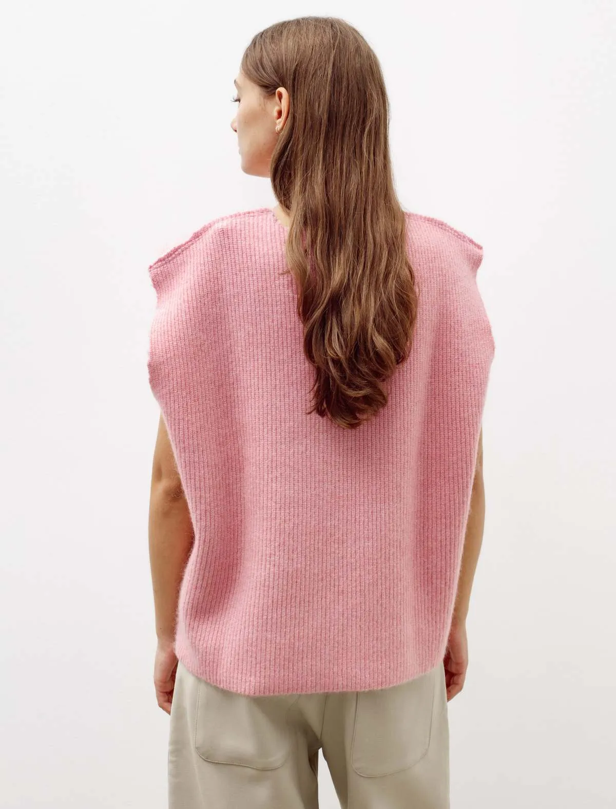 Spencer Mohair Merino Vest - Light Pink