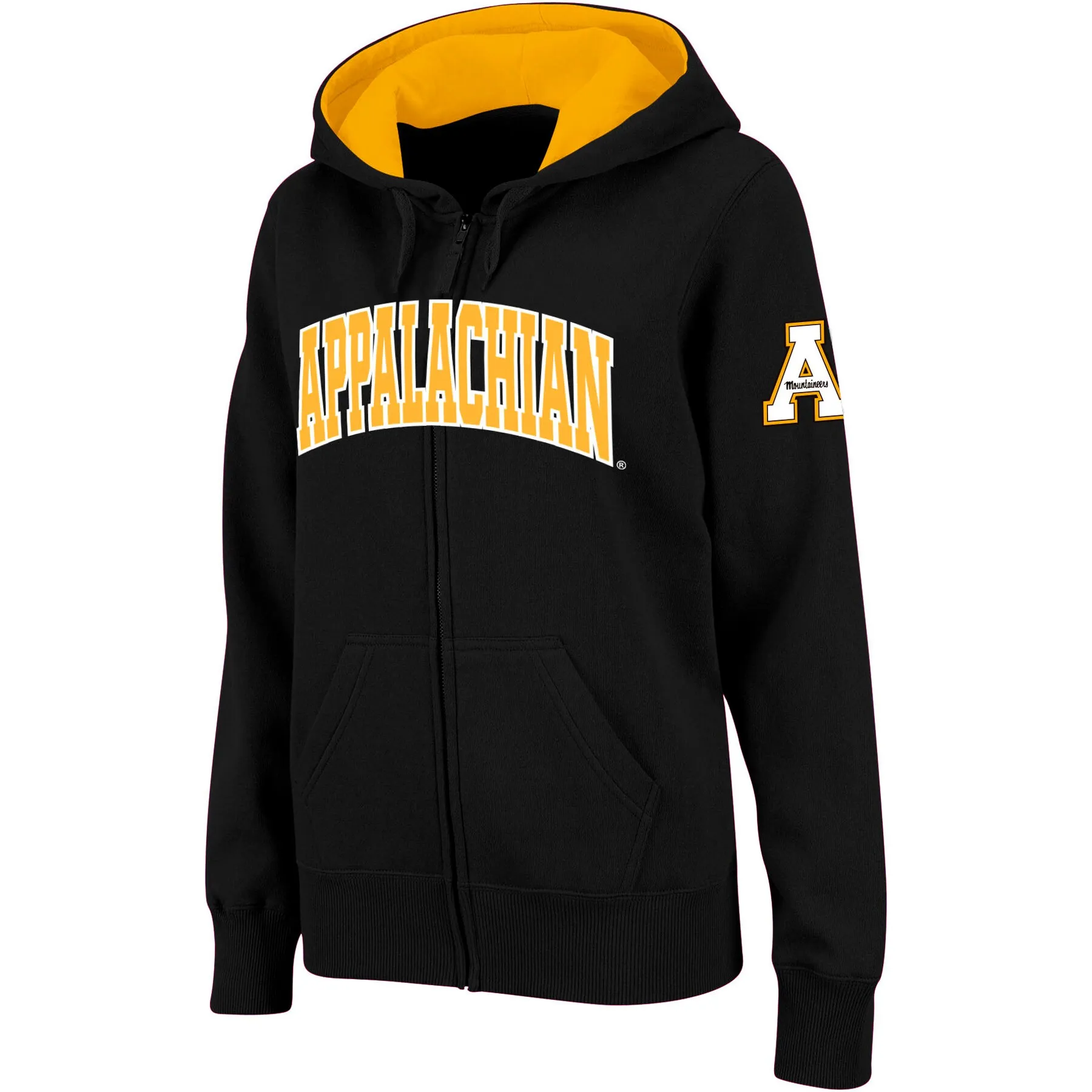 Stadium Athletic Appalachian State Mountaineers Women's Black Arched Name Full-Zip Hoodie