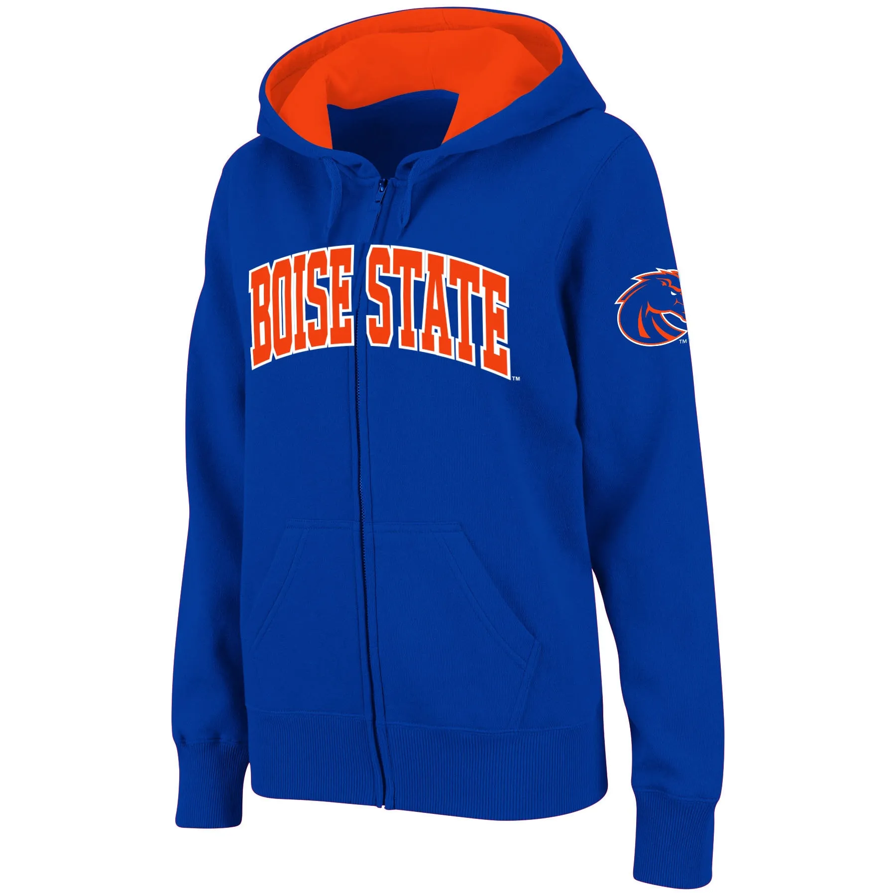 Stadium Athletic Boise State Broncos Women's Royal Arched Name Full-Zip Hoodie