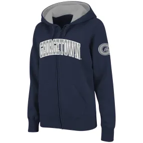 Stadium Athletic Georgetown Hoyas Women's Navy Arched Name Full-Zip Hoodie