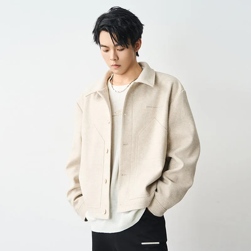 Stitched Pocket Woolen Shirt Jacket