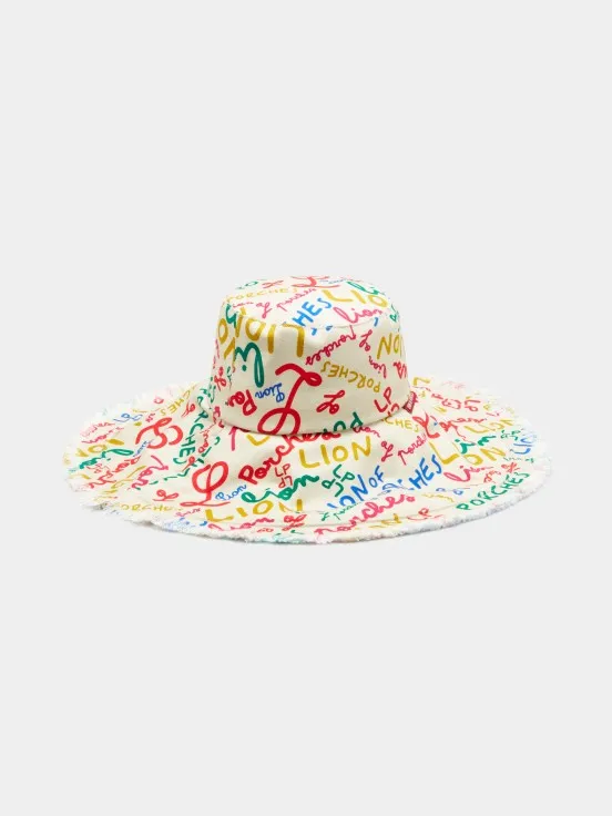 Sun hat with colorful logo