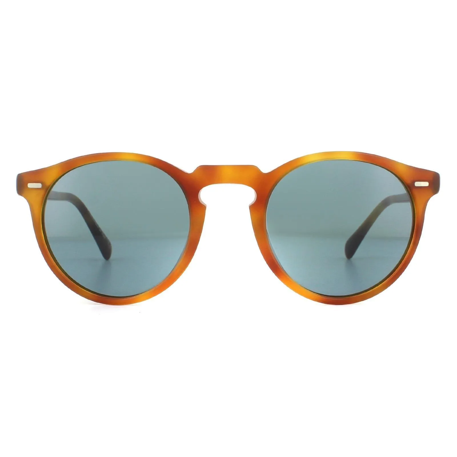 Sunglasses | Round Semi Matte LBR Indigo Photochromic Sunglasses | Oliver Peoples