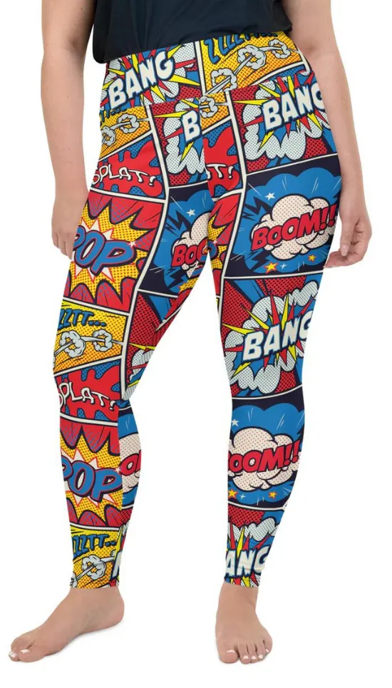 Superhero Comics Plus Size Leggings