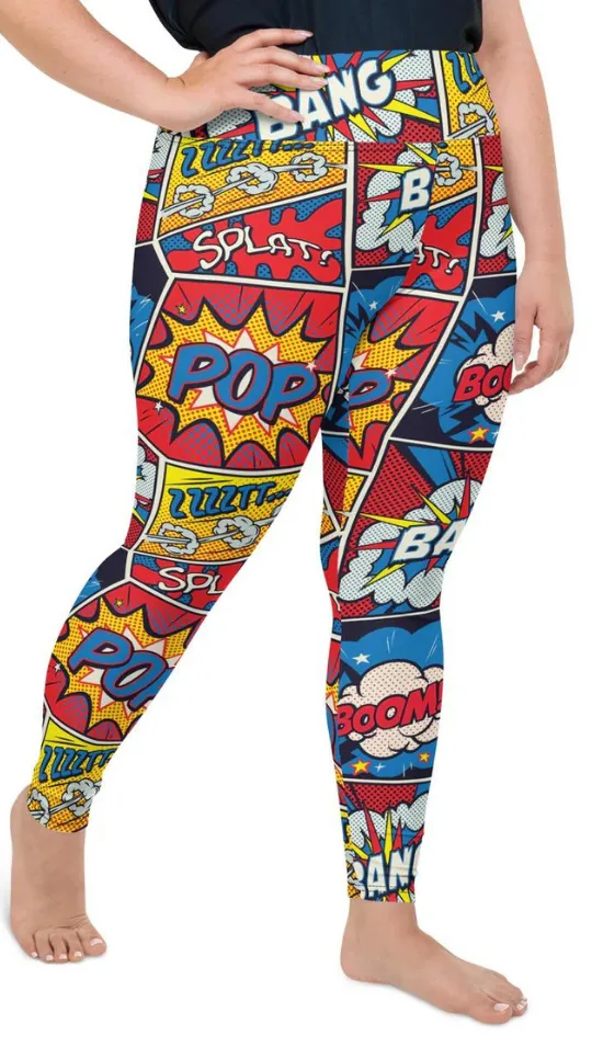 Superhero Comics Plus Size Leggings