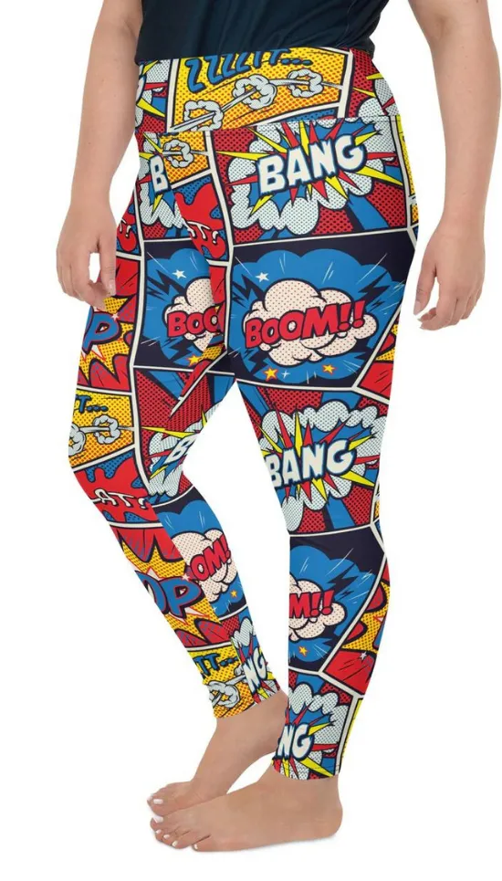 Superhero Comics Plus Size Leggings