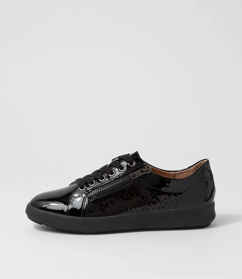 SUPERSOFT Zarina Black Patent Leather Sneakers