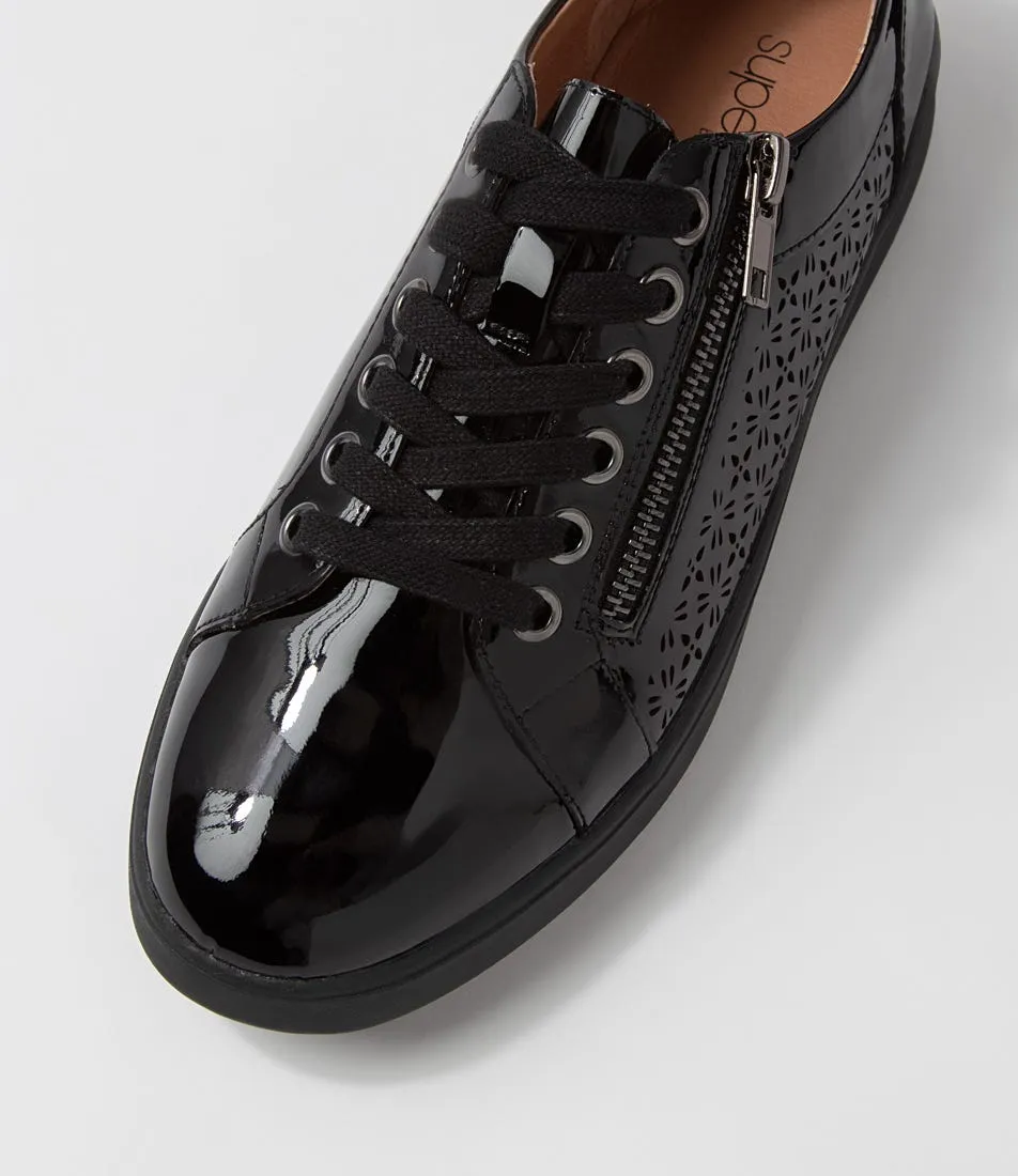 SUPERSOFT Zarina Black Patent Leather Sneakers