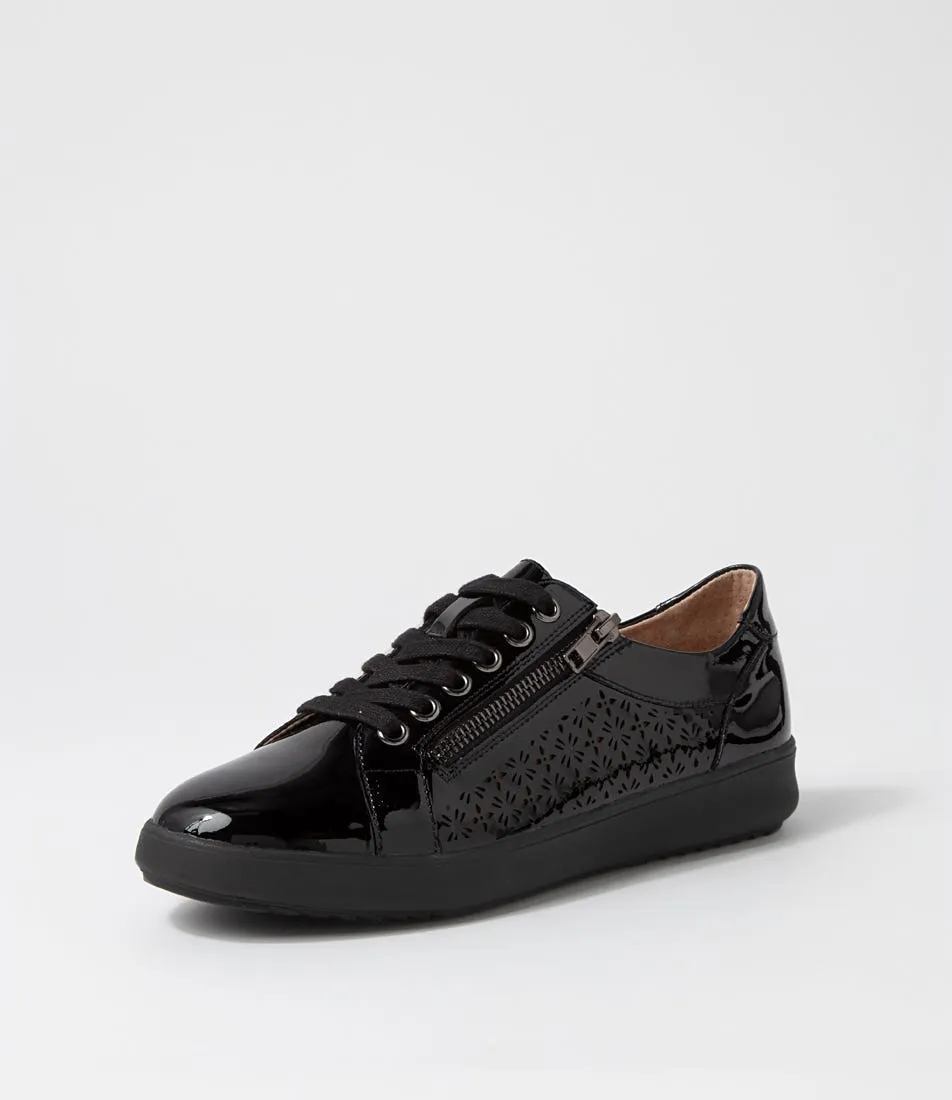 SUPERSOFT Zarina Black Patent Leather Sneakers