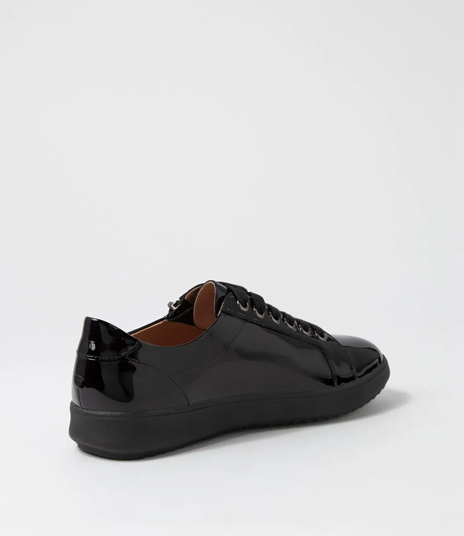 SUPERSOFT Zarina Black Patent Leather Sneakers