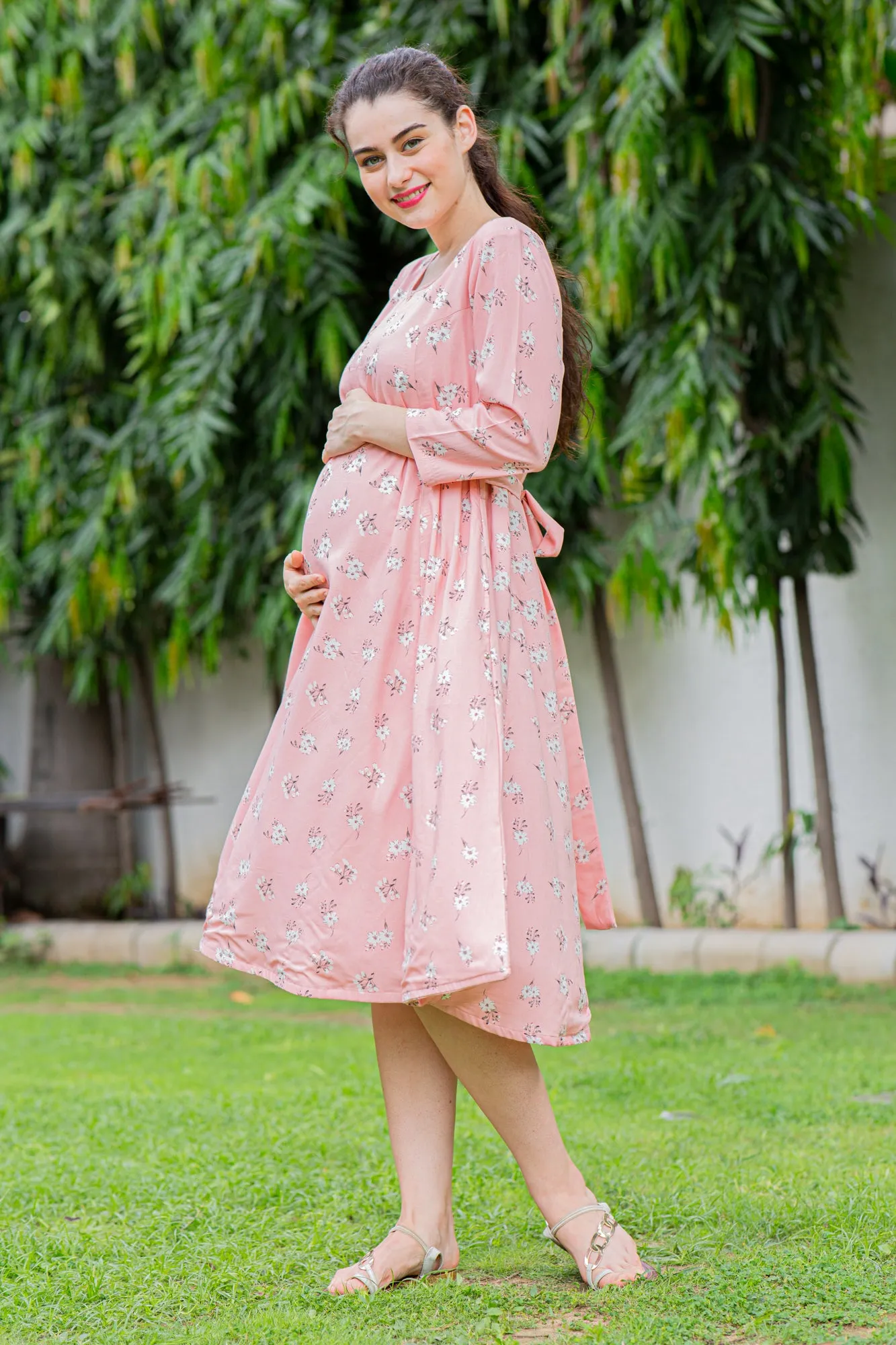 Taffy Maternity & Nursing Dual Cowl Dress Kurta