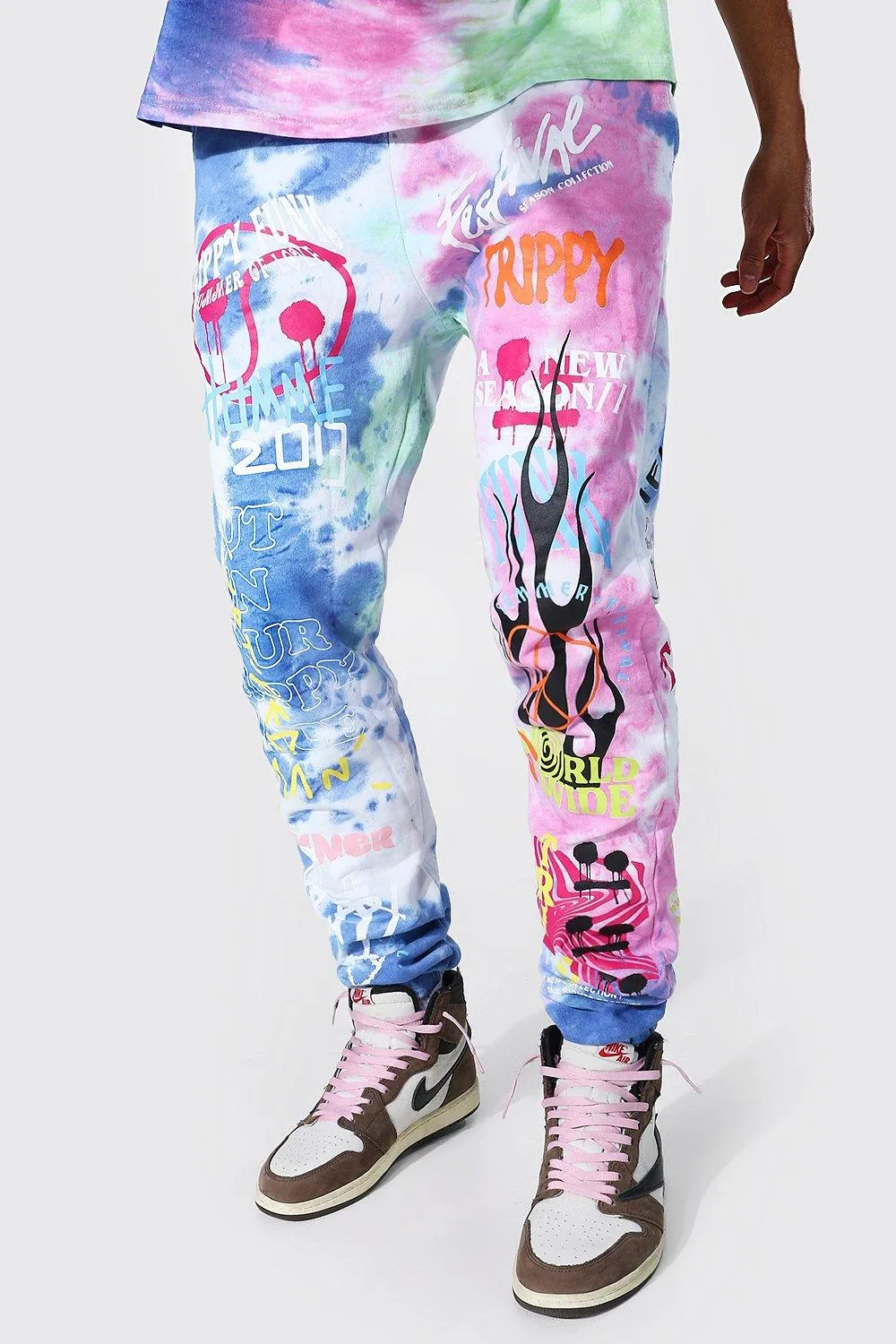 Tall Regular Trippy Graffiti Tie Dye Joggers