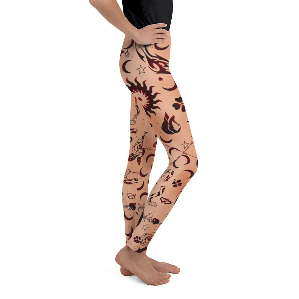 Tattoo Inspired Youth Leggings