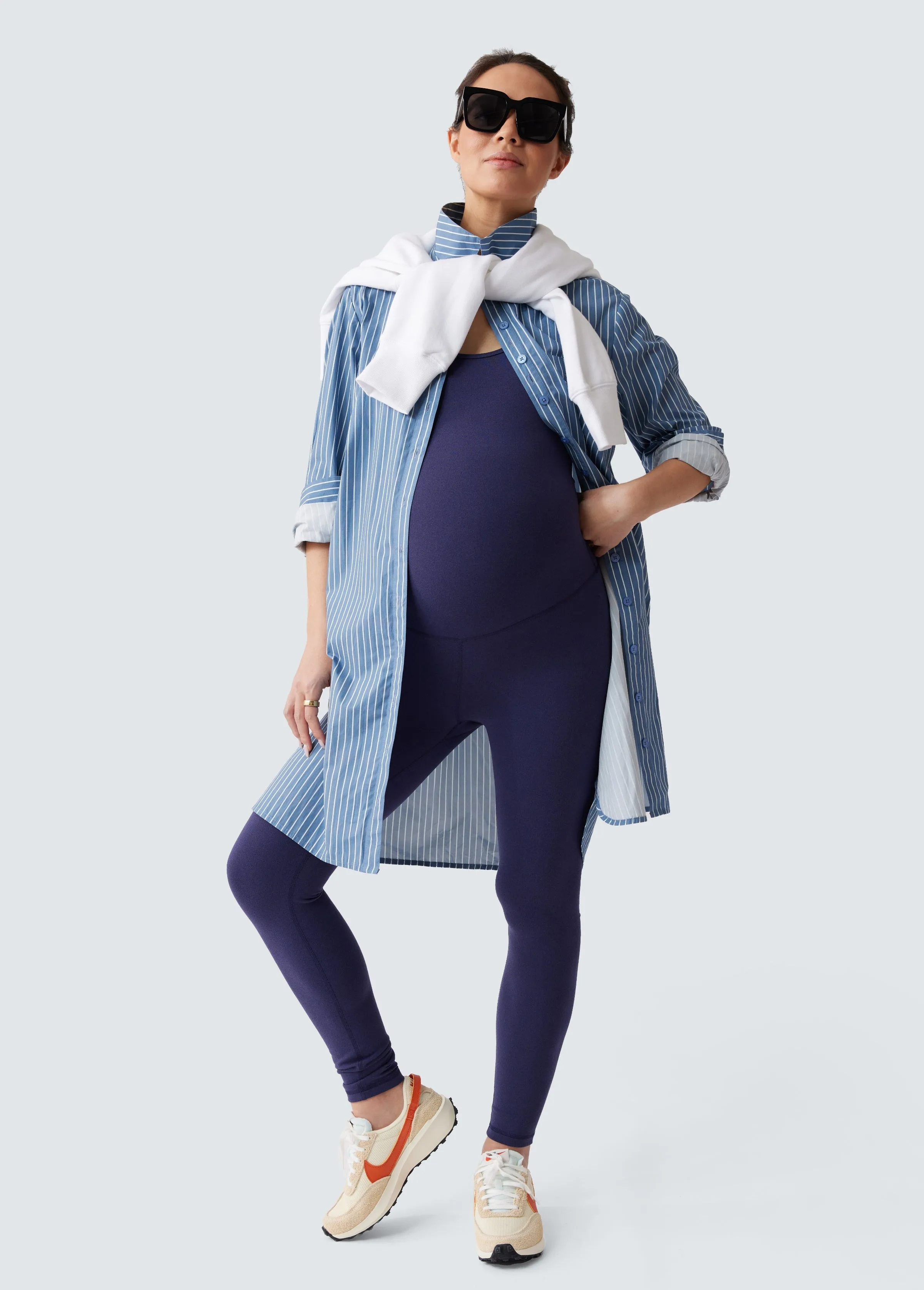 The Dad Maternity Poplin Shirt Dress