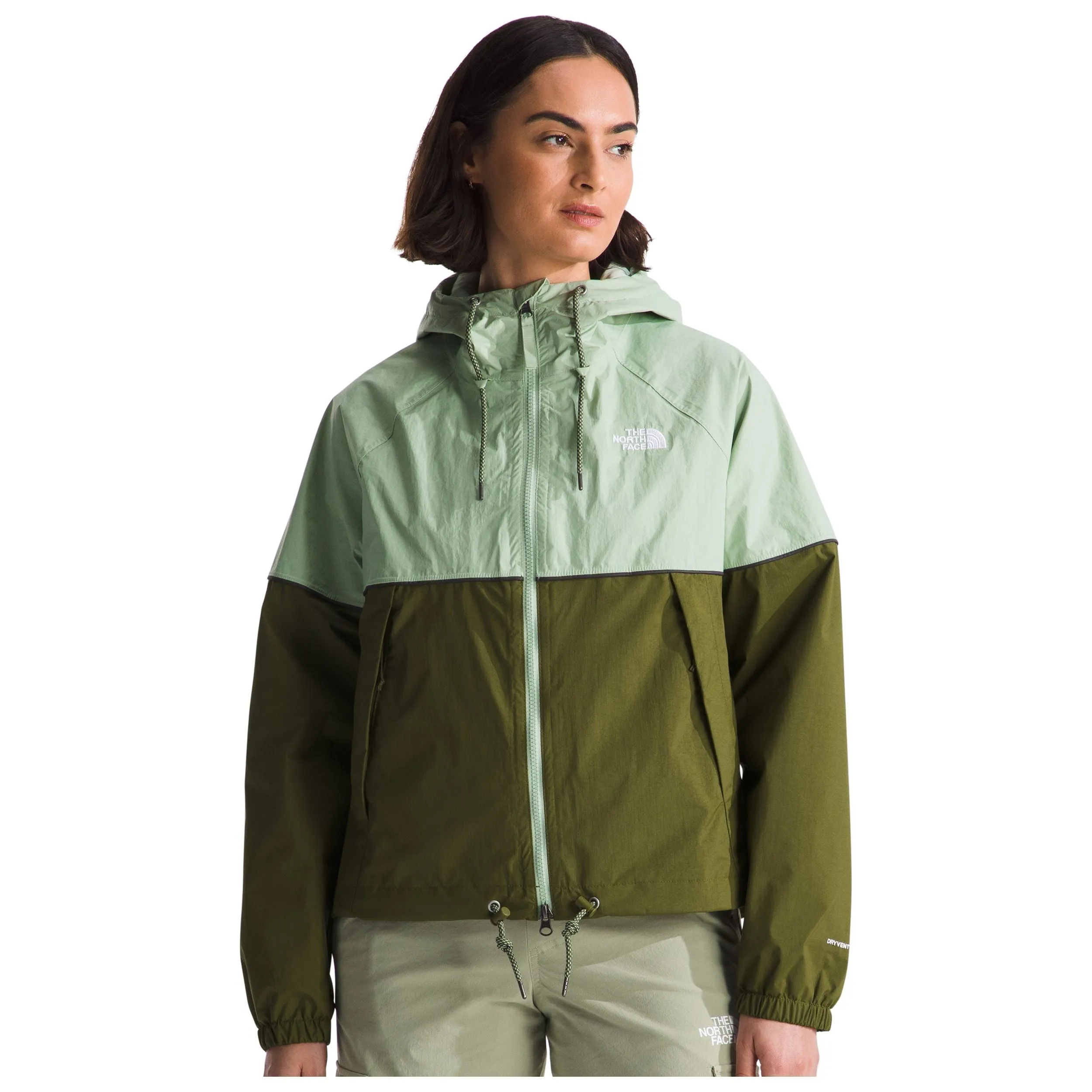 The North Face Women's Novelty Antora Rain Hoodie in Misty Sage Forest Olive