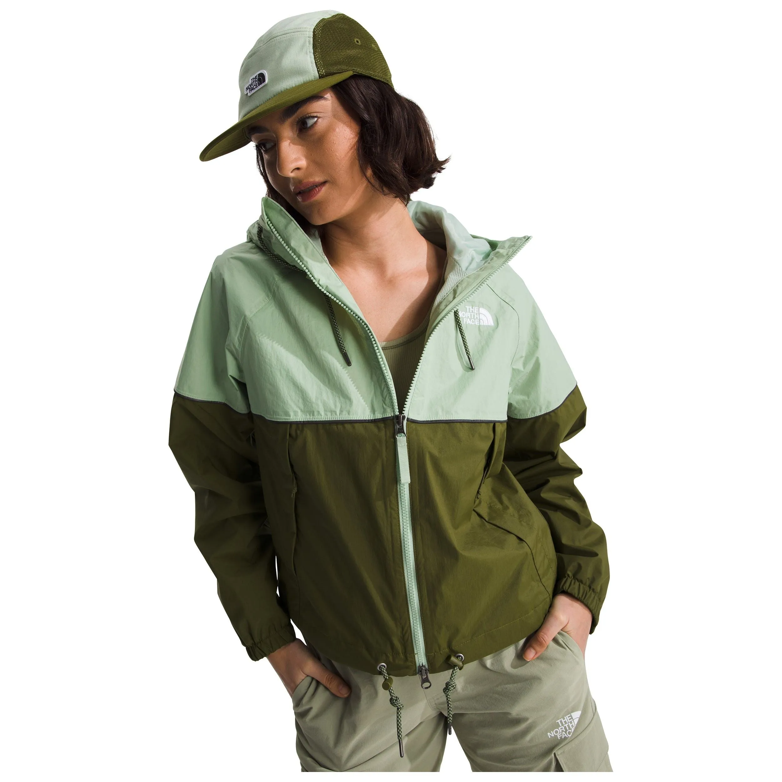 The North Face Women's Novelty Antora Rain Hoodie in Misty Sage Forest Olive