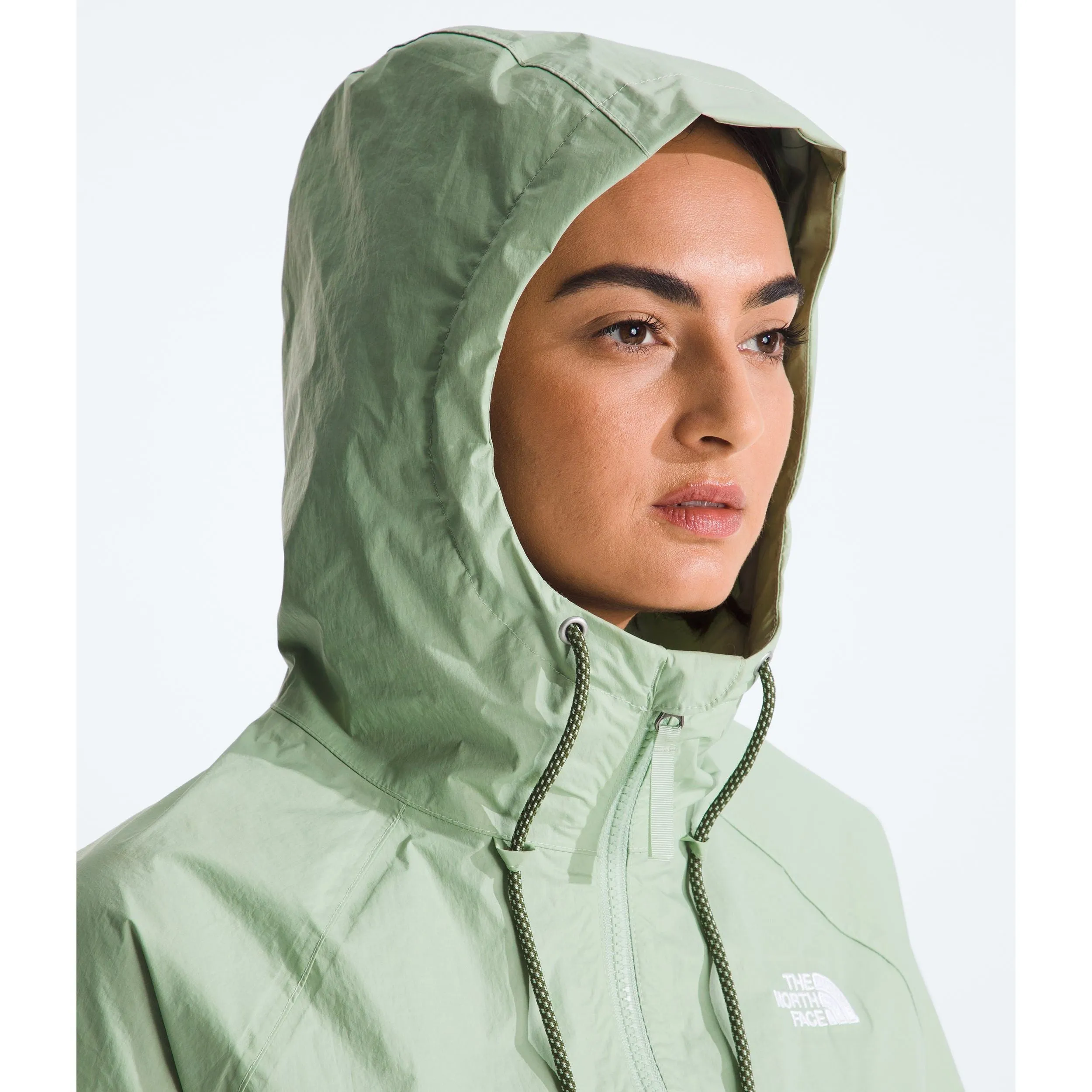 The North Face Women's Novelty Antora Rain Hoodie in Misty Sage Forest Olive