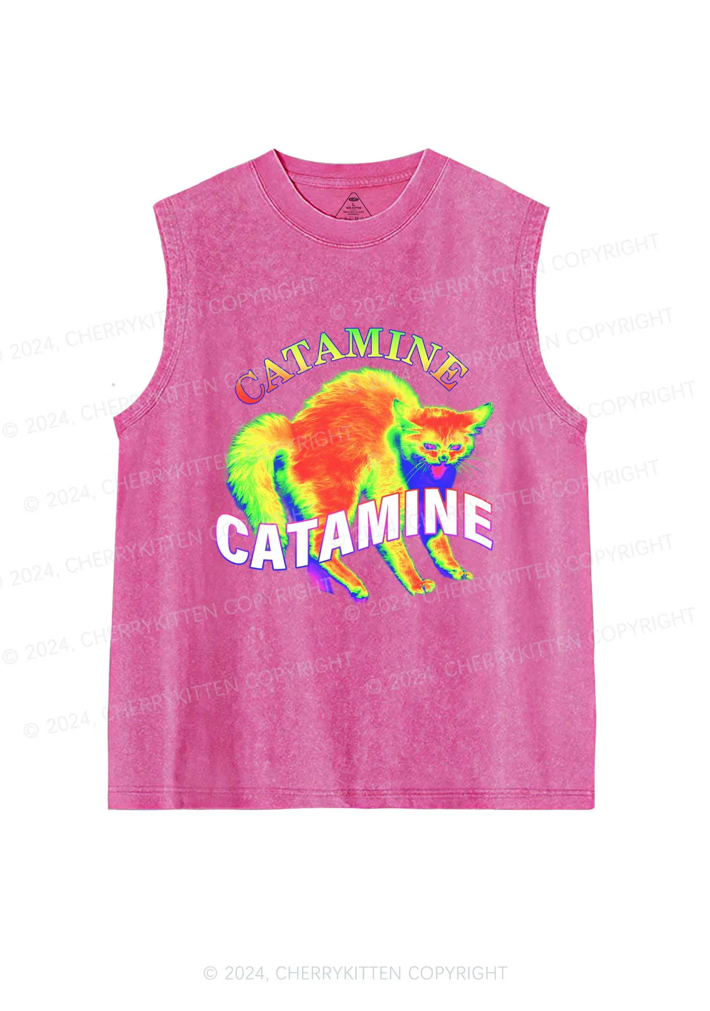 Thermal Cat Y2K Washed Tank Cherrykitten