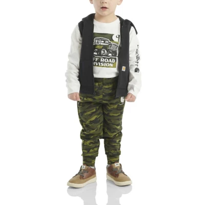 Toddler Carhartt Printed T-Shirt, Vest, and Joggers Set