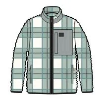 Trekker Recycled Deep-Pile Sherpa Fleece - Pistachio Check